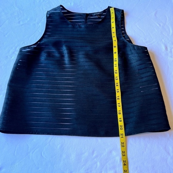 Banana Republic striped solid and sheer black top - Picture 6 of 10